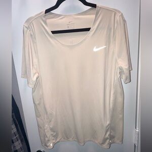 Nike Dri-FIT Beige Short Sleeve Athletic Top